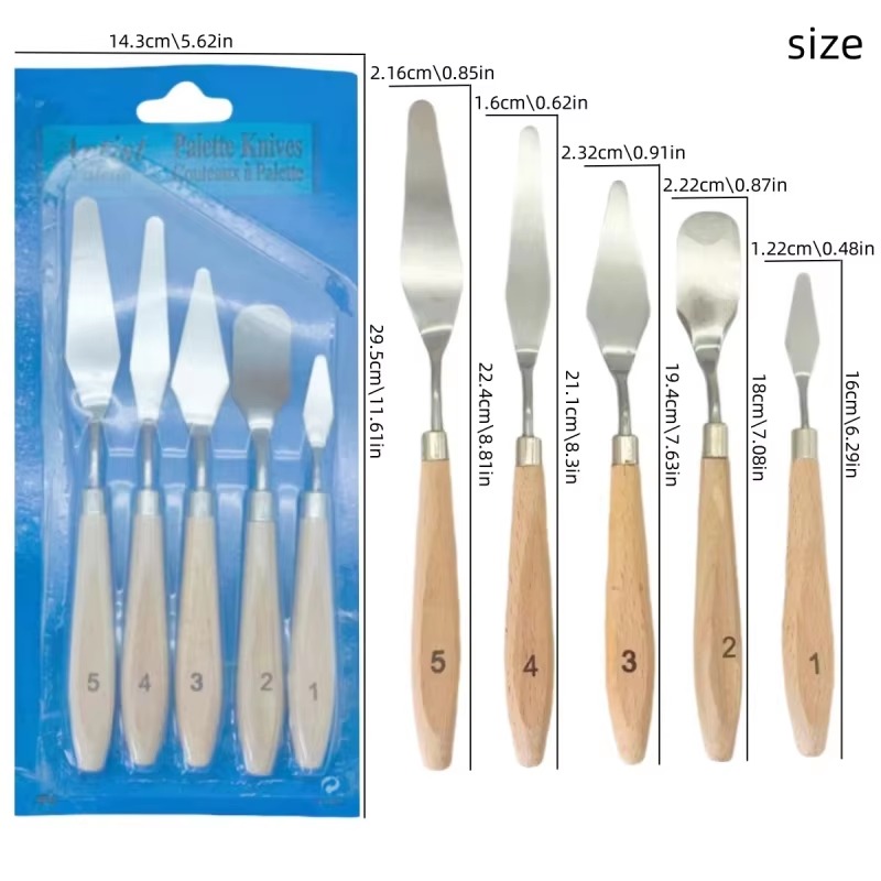 5 adet ahşap saplı boyama pale - Metallic Paint Set incelemesi ve fiyatı