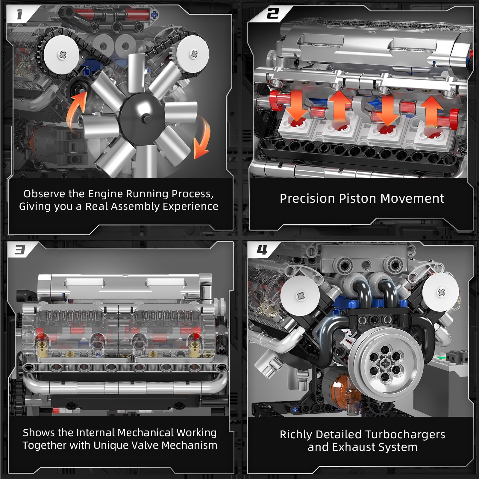 Mould King 10088 V8 Motor Yapı - Model Kit V8 incelemesi ve fiyatı